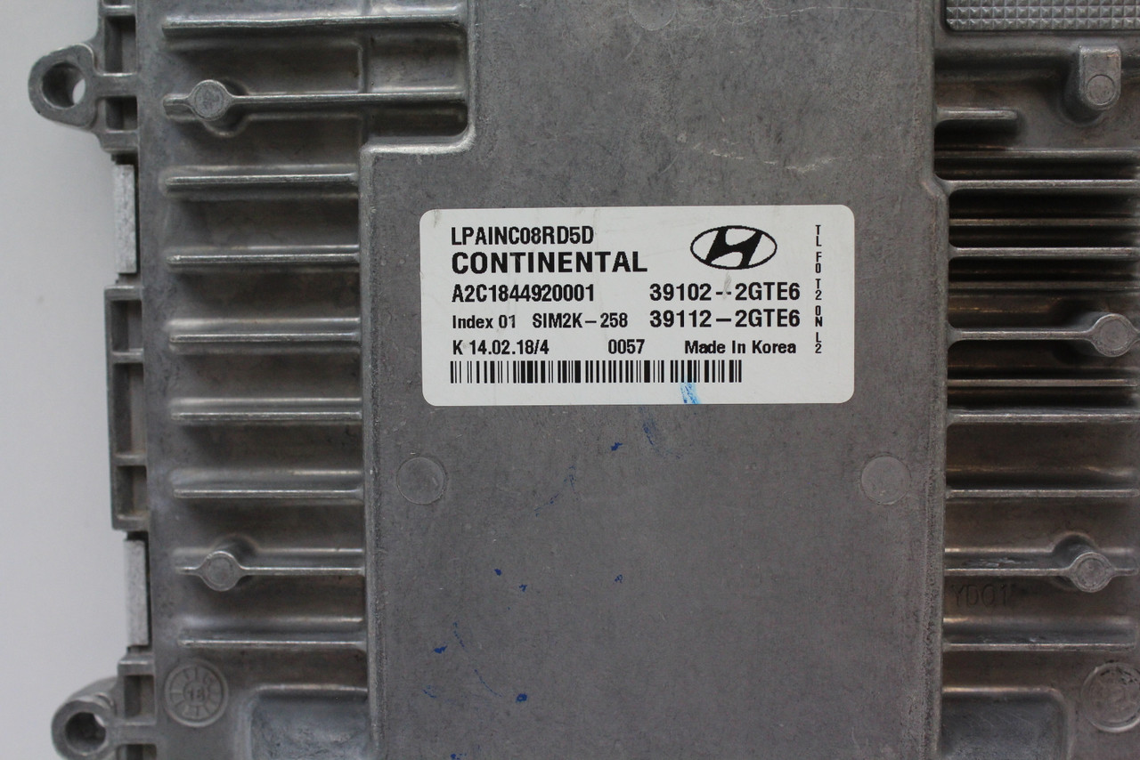 18-19 Sonata 39112-2GTE6 Computer Brain Engine Control ECU ECM EBX Module 18-19 Sonata 39112-2GTE6 Computer Brain Engine Control ECU ECM EBX Module