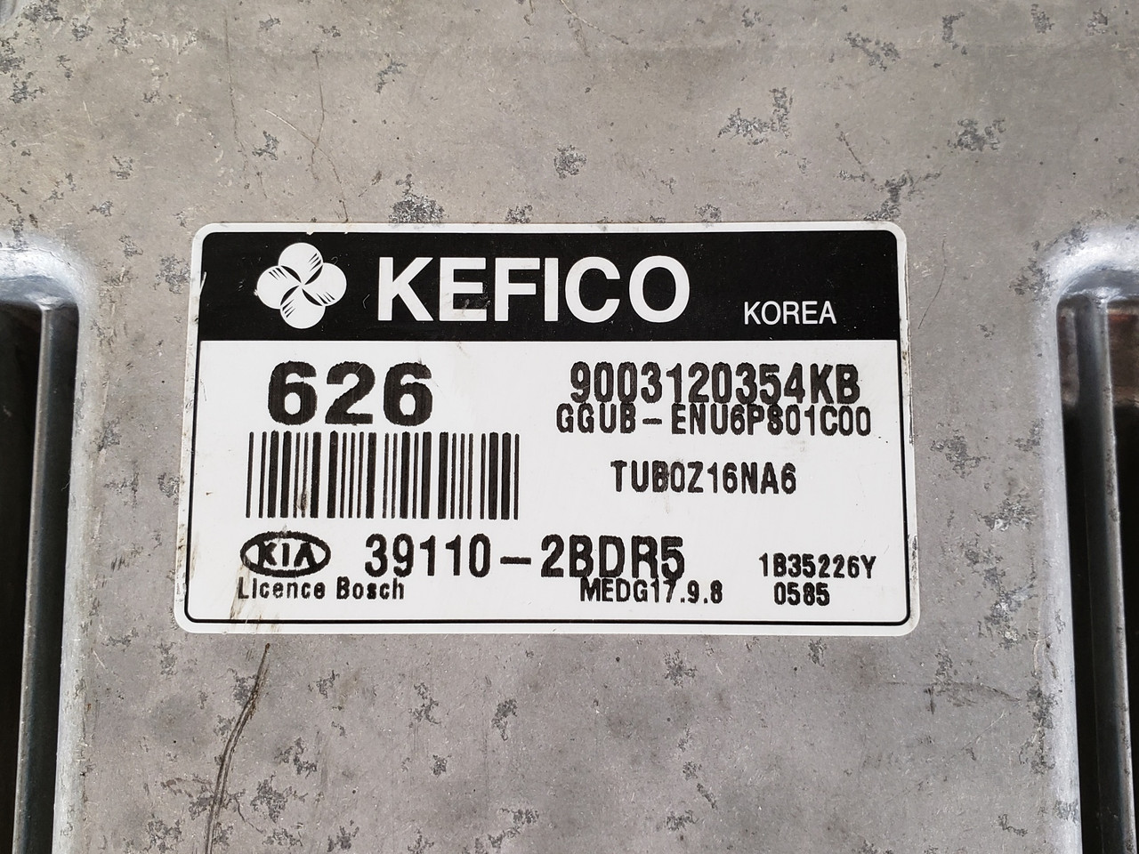 2014-2015 Kia Rio 39110-2BDR5 Computer Brain Engine Control ECU ECM EBX Module
