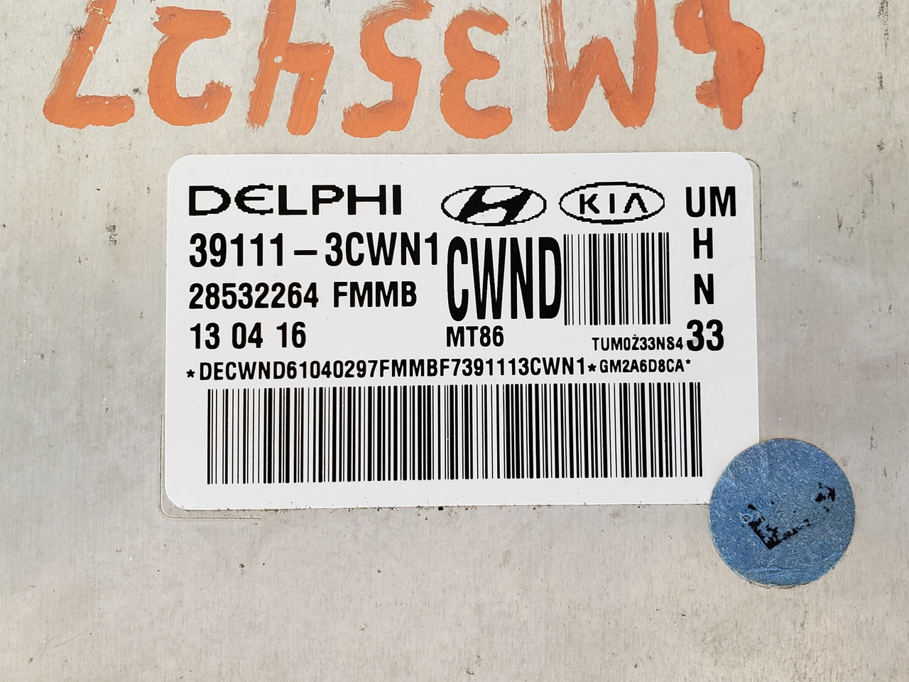 2016-2018 Sorento 39111-3CWN1 Computer Brain Engine Control ECU ECM EBX Module