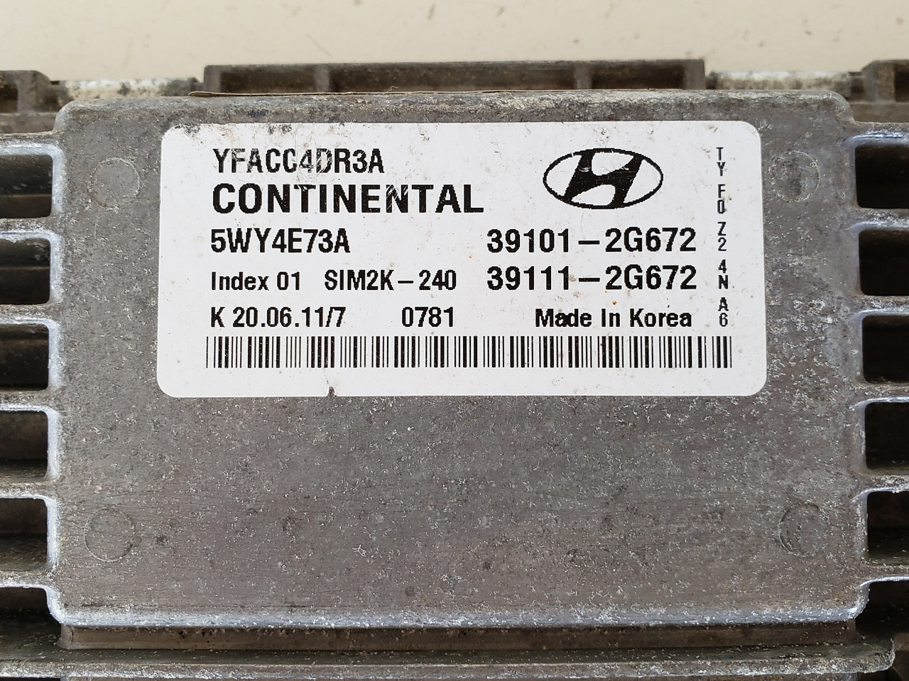 Gotoページ 2011-2014 Sonata 39111-2G672 Computer Brain Engine Control