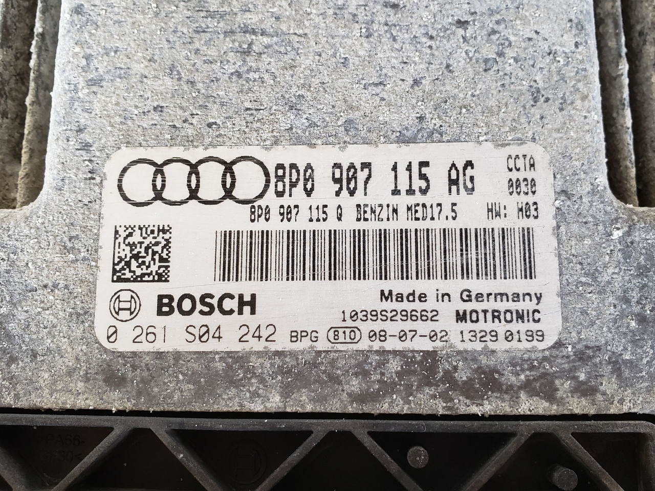 2009 Audi A3 8P0 907 115 AG Computer Brain Engine Control ECU ECM EBX Module