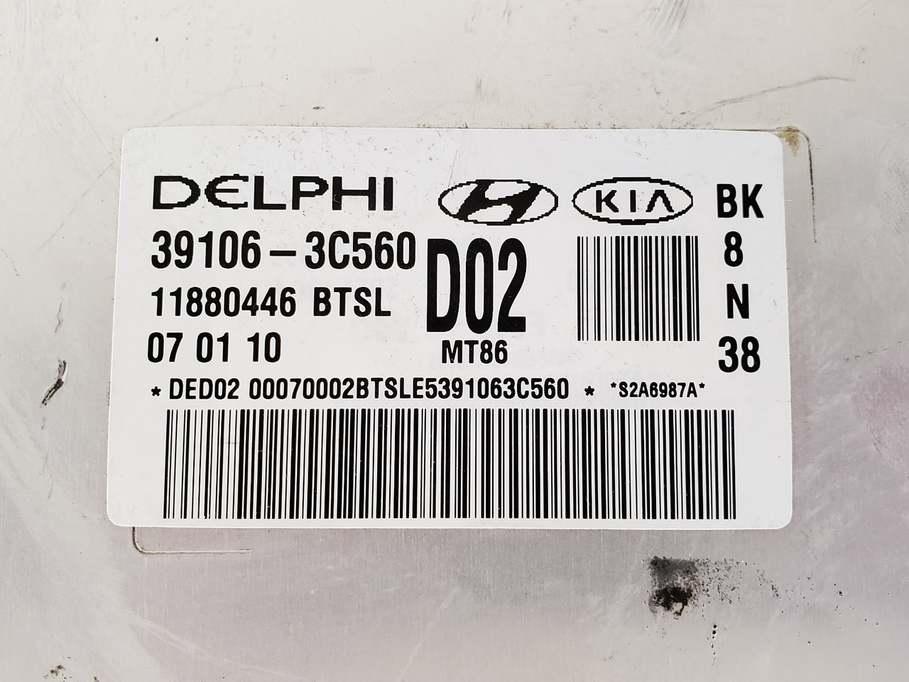 2009-2011 Genesis 39106-3C560 Computer Brain Engine Control ECU ECM EBX Module