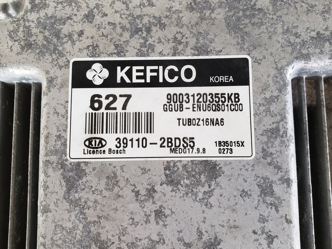 2012-2013 Kia Rio 39110-2BDS5 Computer Brain Engine Control ECU ECM EBX Module