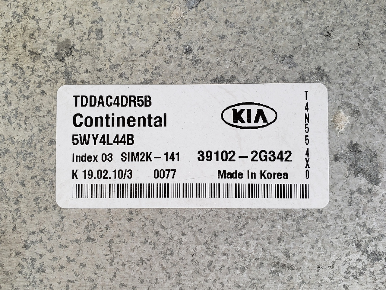2010 Kia Forte 39102-2G342 Computer Brain Engine Control ECU ECM EBX Module