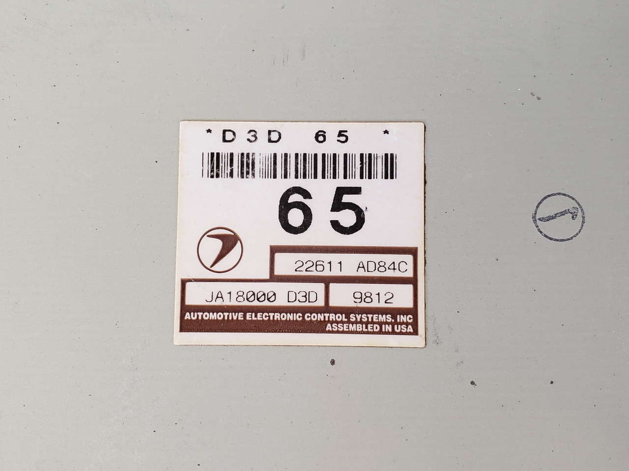 2000 Subaru Legacy 225511 AD84C Computer Brain Engine Control ECU ECM EBX Module