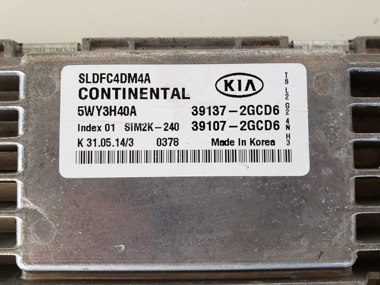 2014-2016 Sportage 39107-2GCD6 Computer Brain Engine Control ECU ECM EBX Module