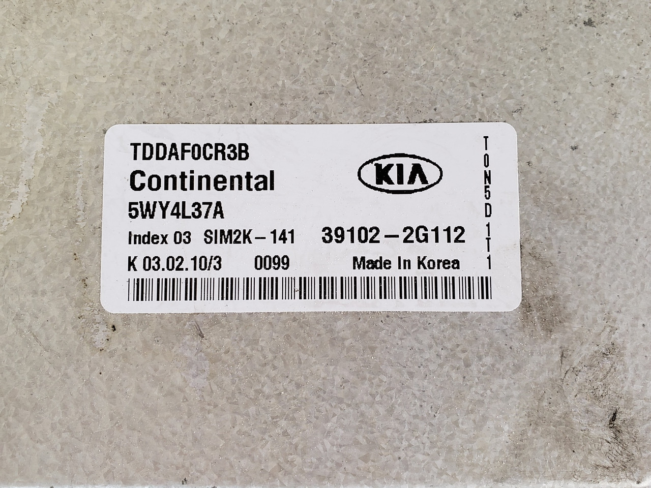 2010 Kia Forte 39102-2G112 Computer Brain Engine Control ECU ECM EBX Module