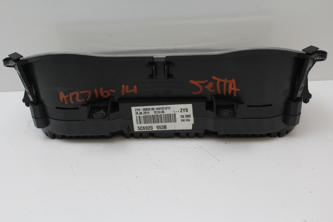 2014 14 Jetta 5C6 920 953 B Speedometer Head Instrument Cluster Gauges 43K