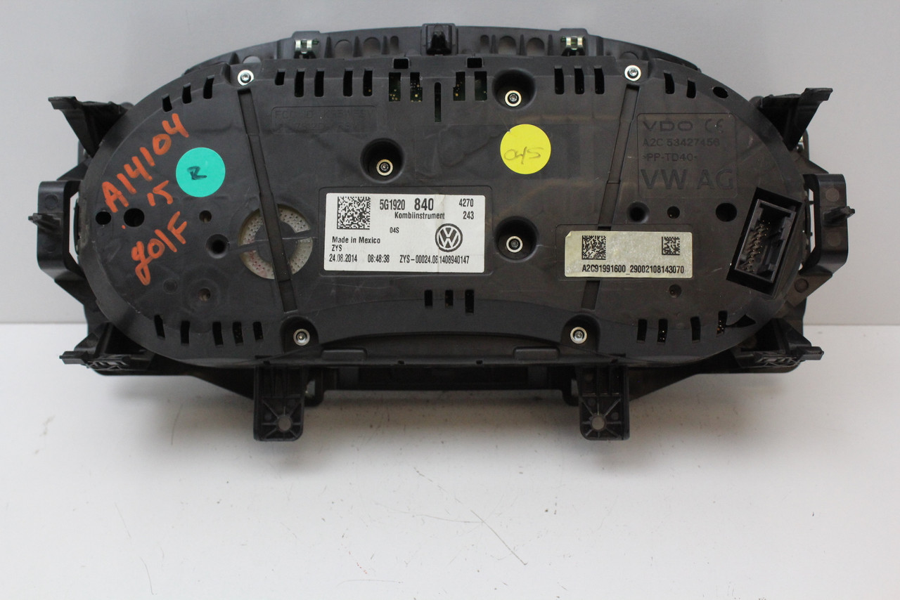 15 16 17 Volkswagen Golf 5G1920840 Speedometer Instrument Cluster Gauges 24K
