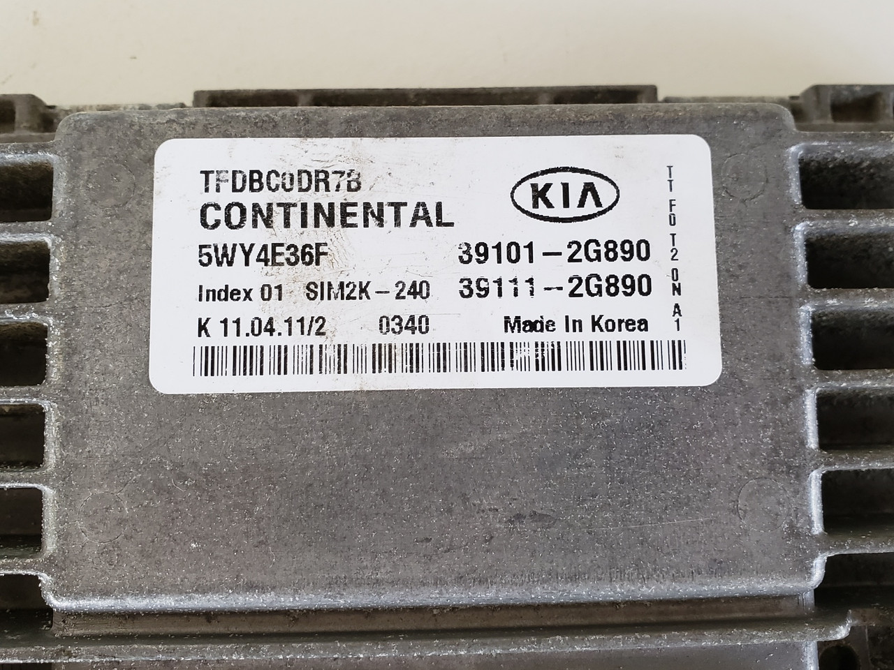 2011-2013 Optima 39111-2G890 Computer Brain Engine Control ECU ECM EBX Module