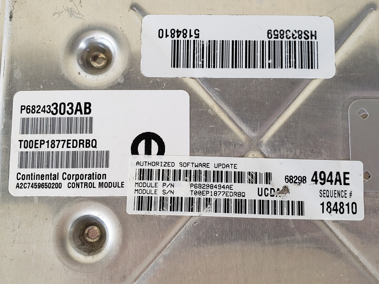 2016-2019 Ram 1500 P68298494AE Computer Brain Engine Control 2016-2019 Ram 1500 P68298494AE Computer Brain Engine Control