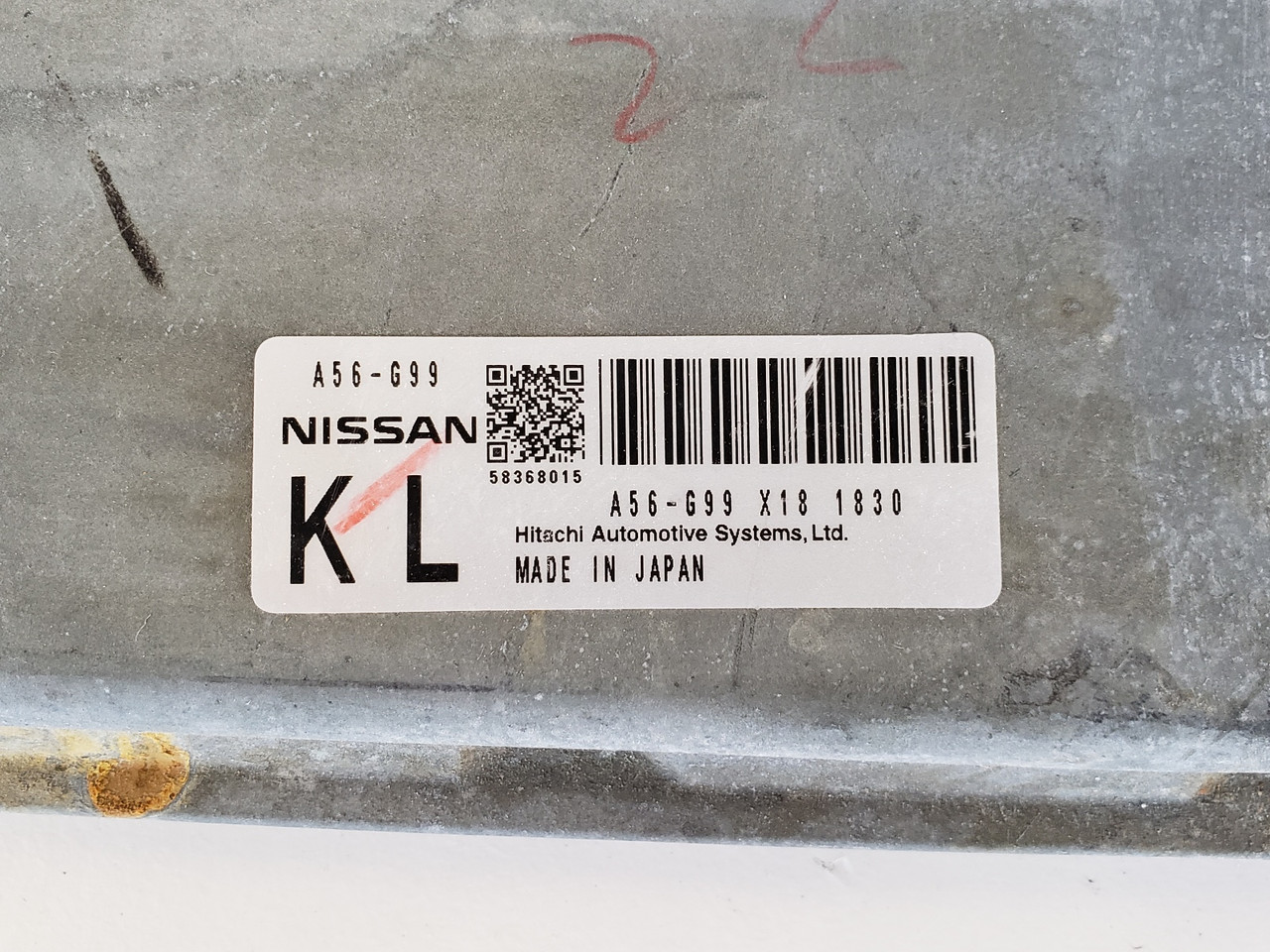 2012 Nissan Murano A56-G99 X18 Computer Brain Engine Control ECU ECM EBX Module