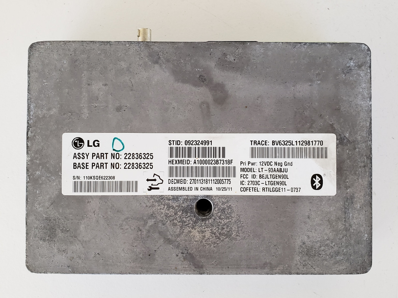 2012 Chevrolet Chevy Camaro 22836325 Communication OnStar Module