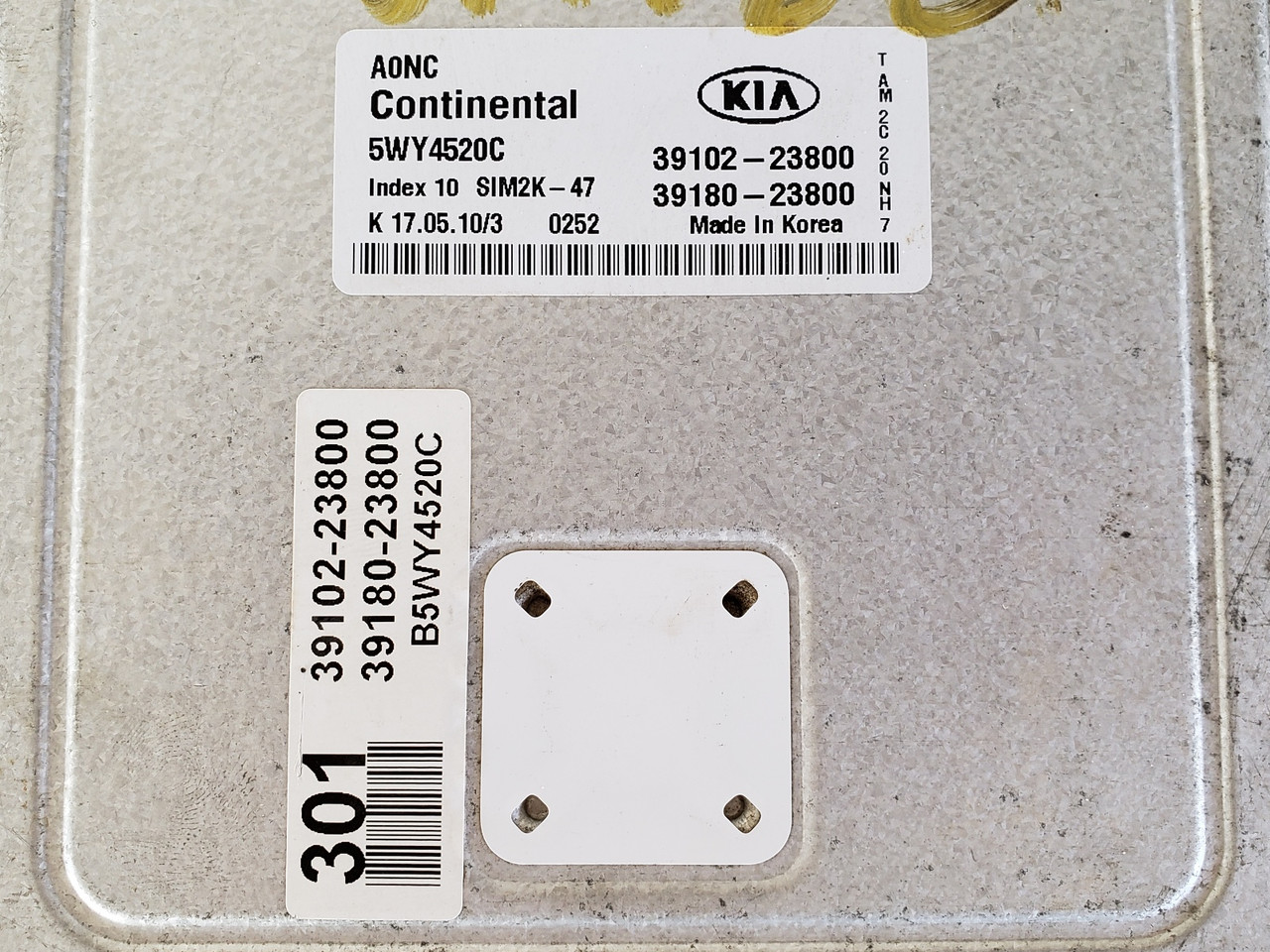 2010 Kia Soul 39180-23800 Computer Brain Engine Control ECU ECM EBX Module