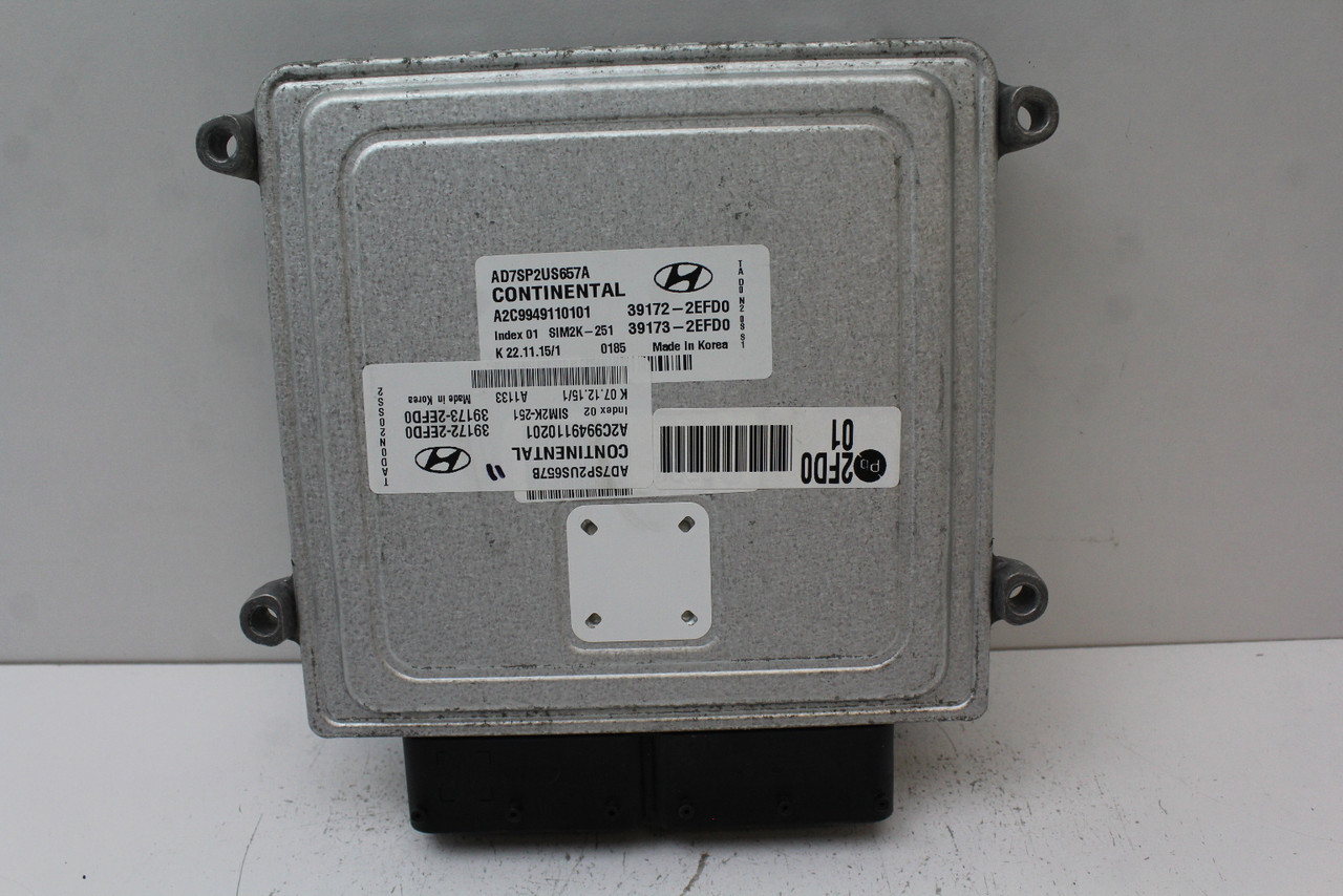 17 18 Hyundai Elantra 39173-23FD0 Computer Engine Control ECU ECM EBX Module