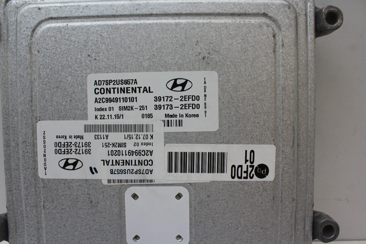 17 18 Hyundai Elantra 39173-23FD0 Computer Engine Control ECU ECM EBX Module