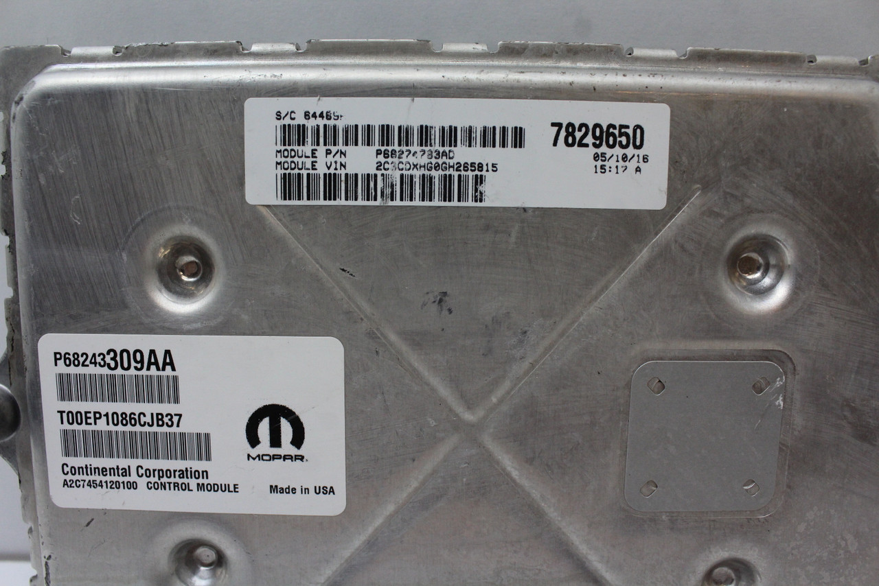 16 17 Dodge Charger P68243309AA Computer Brain Engine Control ECU ECM EBX Module