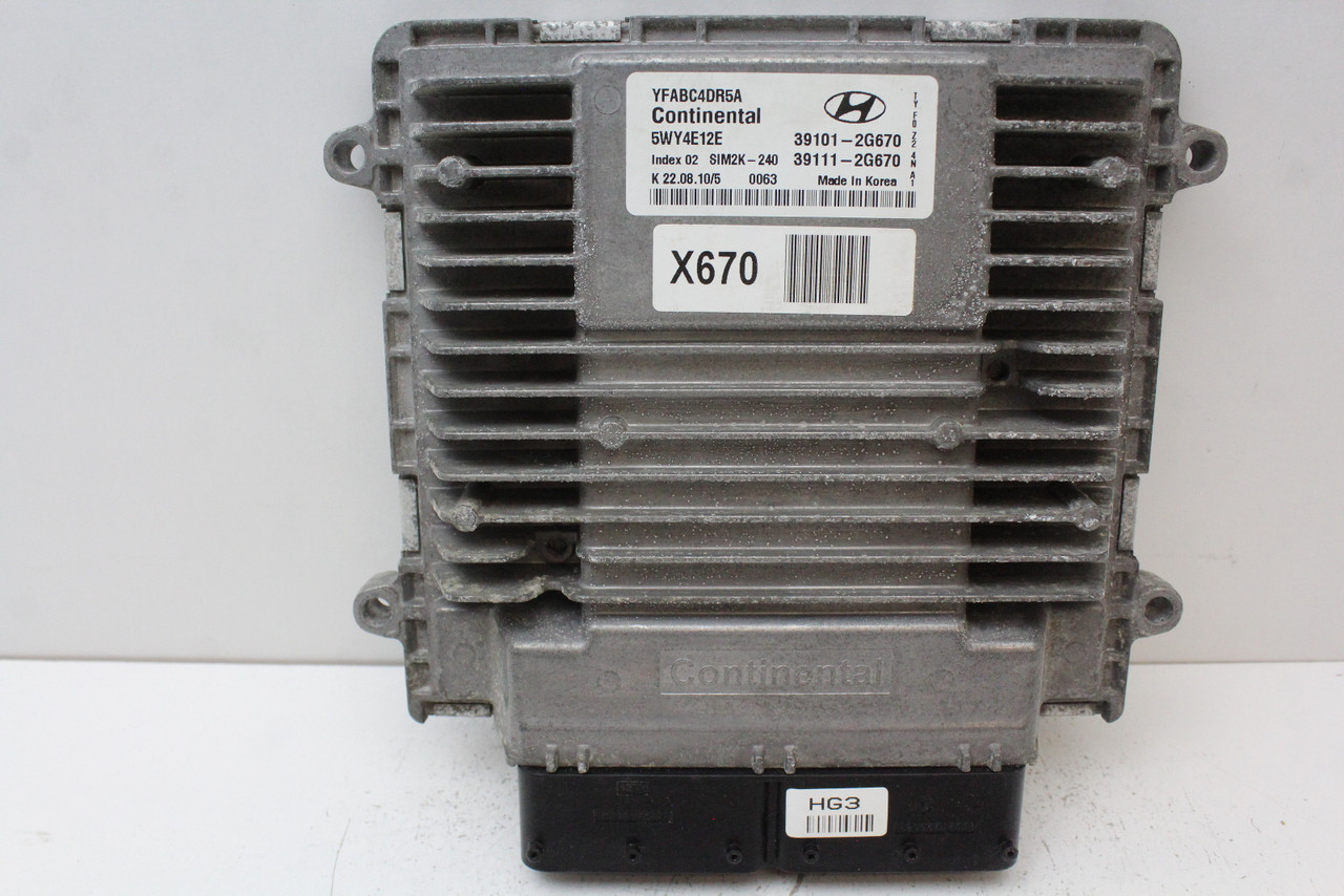 11 2011 Hyundai Sonata 39111-2G670 Computer Engine Control ECU ECM EBX Module