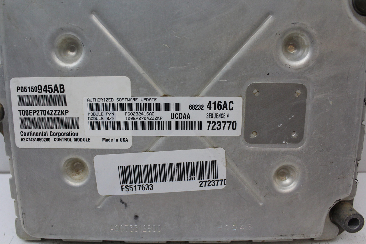 15 2015 Dodge 1500 P05150945AB Computer Brain Engine Control ECU ECM EBX Module 15 2015 Dodge 1500 P05150945AB Computer Brain Engine Control ECU ECM EBX Module