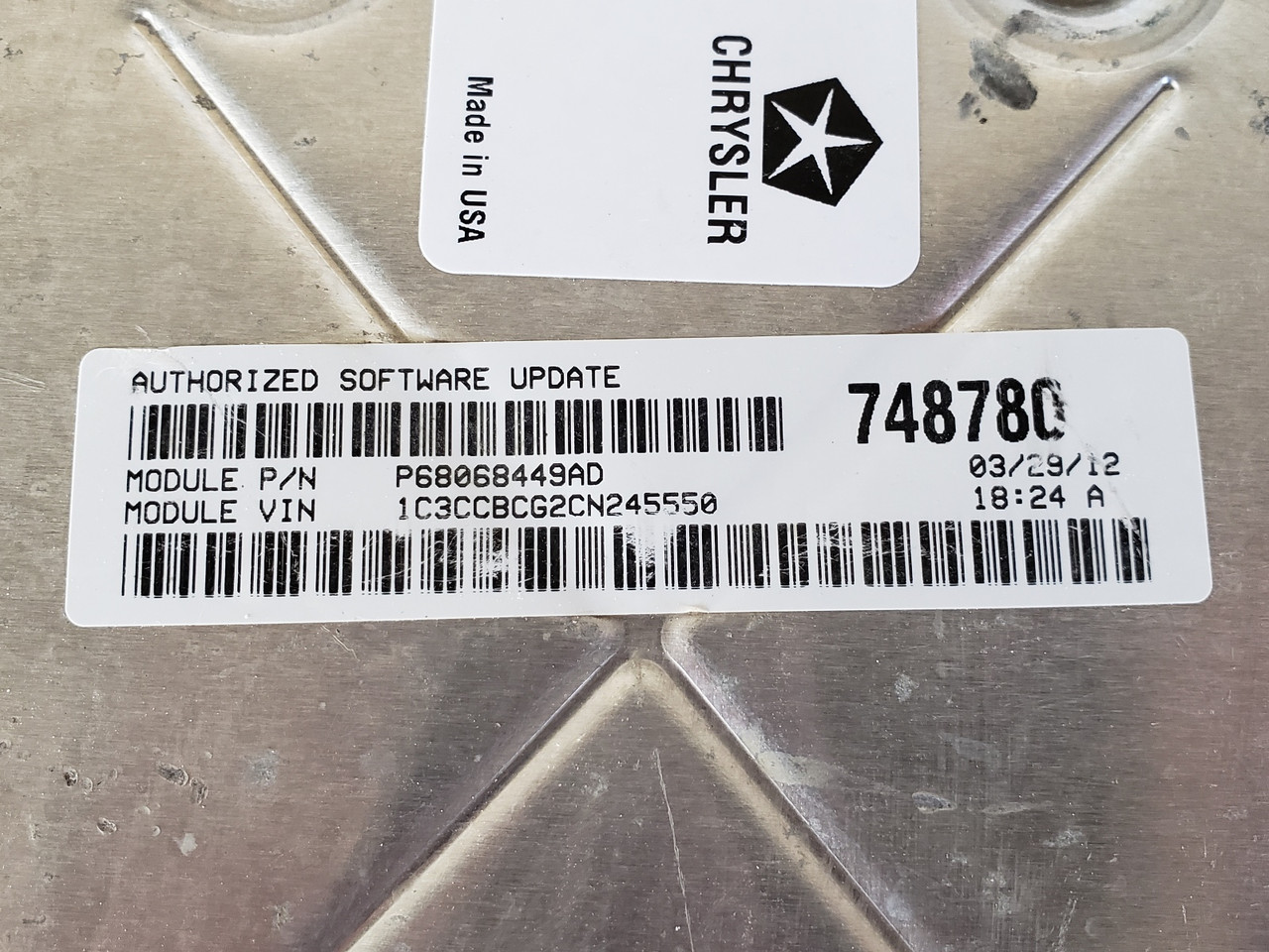 2012 Dodge Caravan 05150657AA Computer Brain Engine Control ECU ECM EBX Module