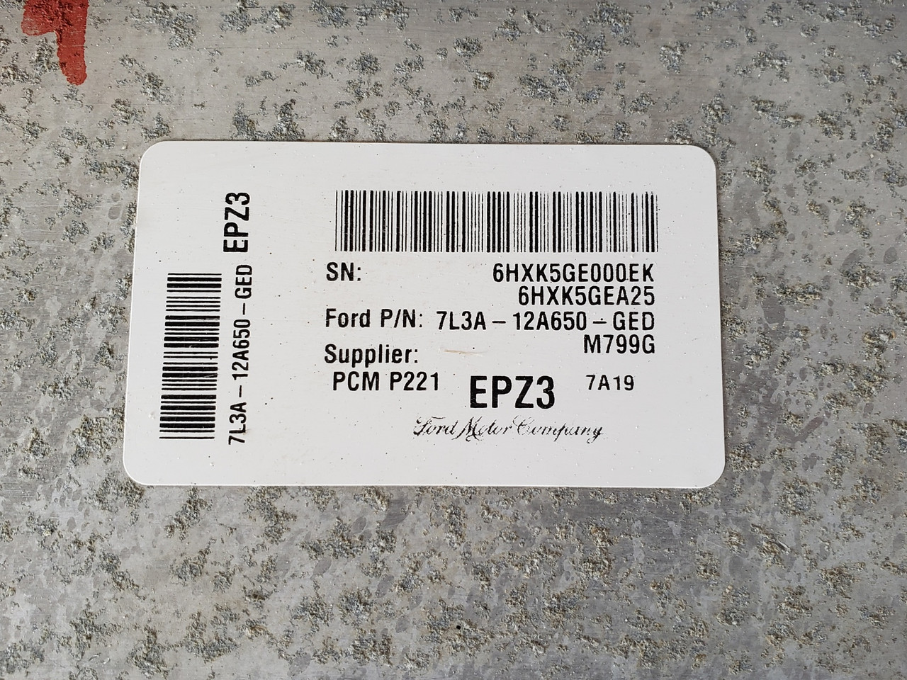 2007 F-150 F150 7L3A-12A650-GED Computer Brain Engine Control ECU ECM EBX Module 2007 F-150 F150 7L3A-12A650-GED Computer Brain Engine Control ECU ECM EBX Module