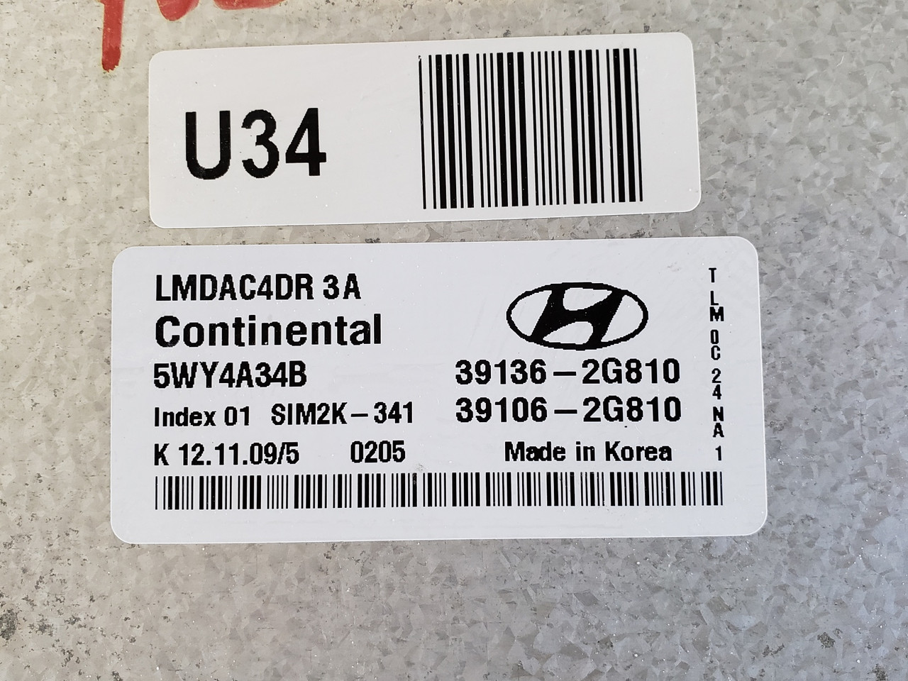 2010-2013 Tucson 39106-2G810 Computer Brain Engine Control ECU ECM EBX Module