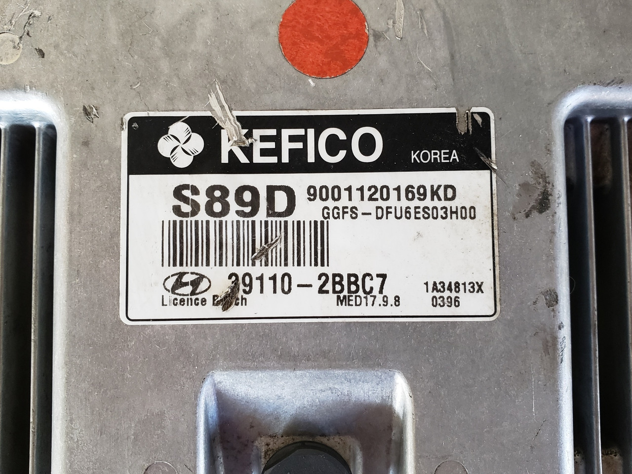 2013-2014 Veloster 39110-2BBC7 Computer Brain Engine Control ECU ECM EBX Module