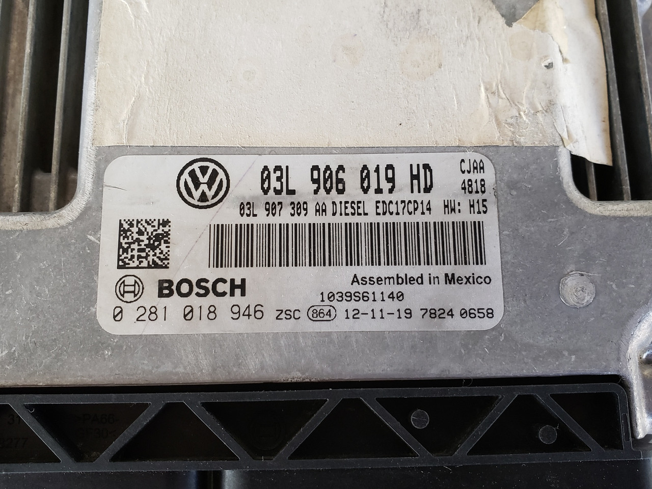 2013-2014 Jetta 03L 906 019 HD Computer Brain Engine Control ECU ECM EBX Module