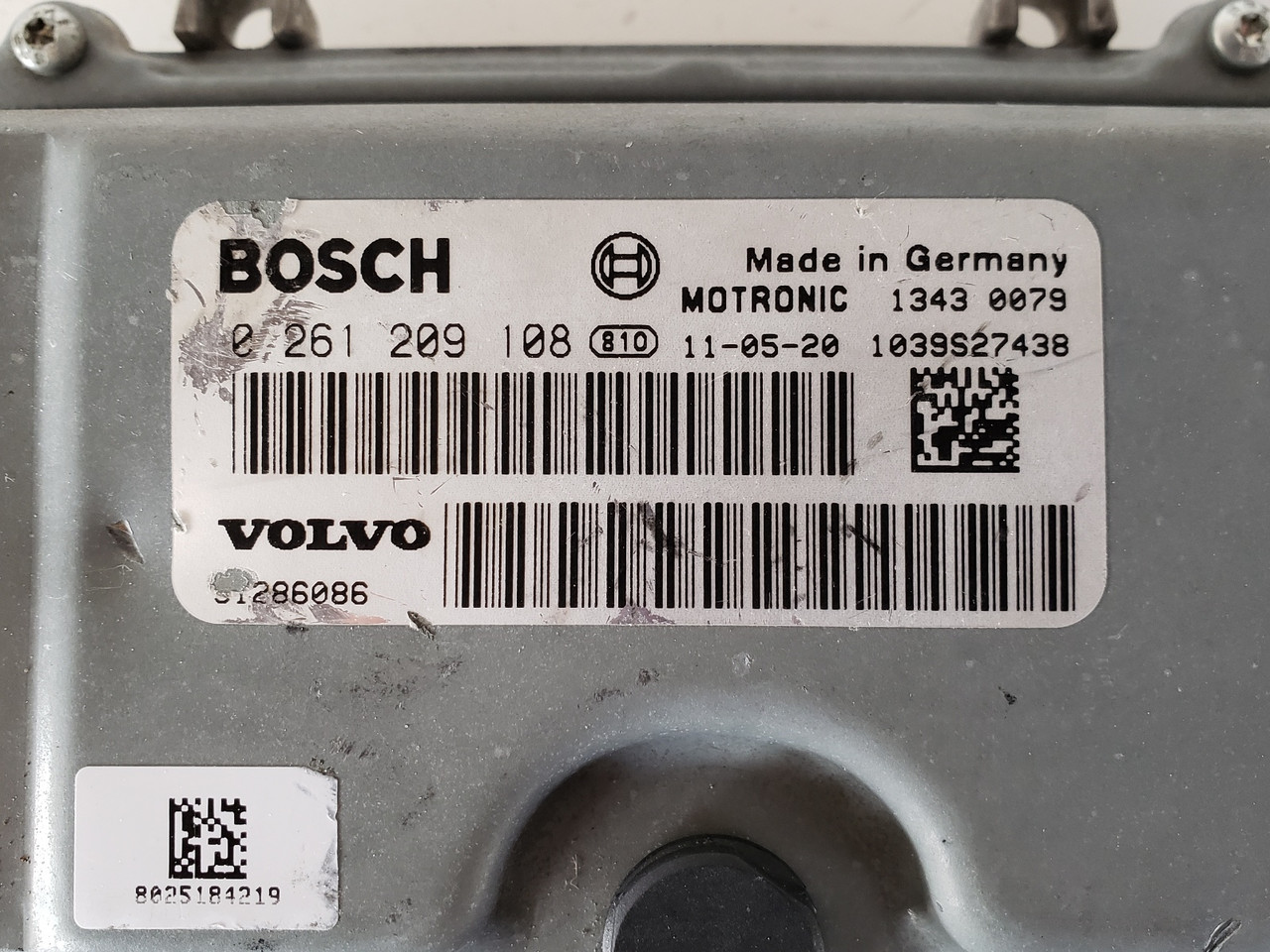 2012 Volvo S60 31286086 Computer Brain Engine Control ECU ECM EBX Module
