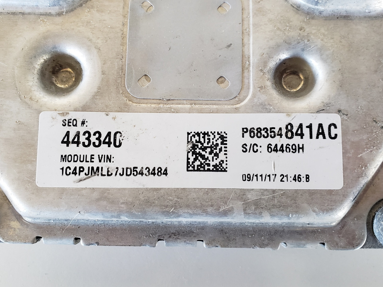 2018 Jeep Cherokee P68354841AC Computer Brain Engine Control ECU ECM EBX Module