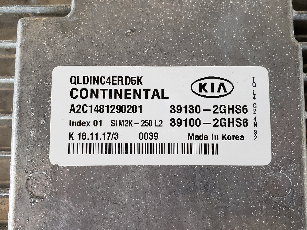 2017-2019 Sportage 39100-2GHS6 Computer Brain Engine Control ECU ECM EBX Module 2017-2019 Sportage 39100-2GHS6 Computer Brain Engine Control ECU ECM EBX Module