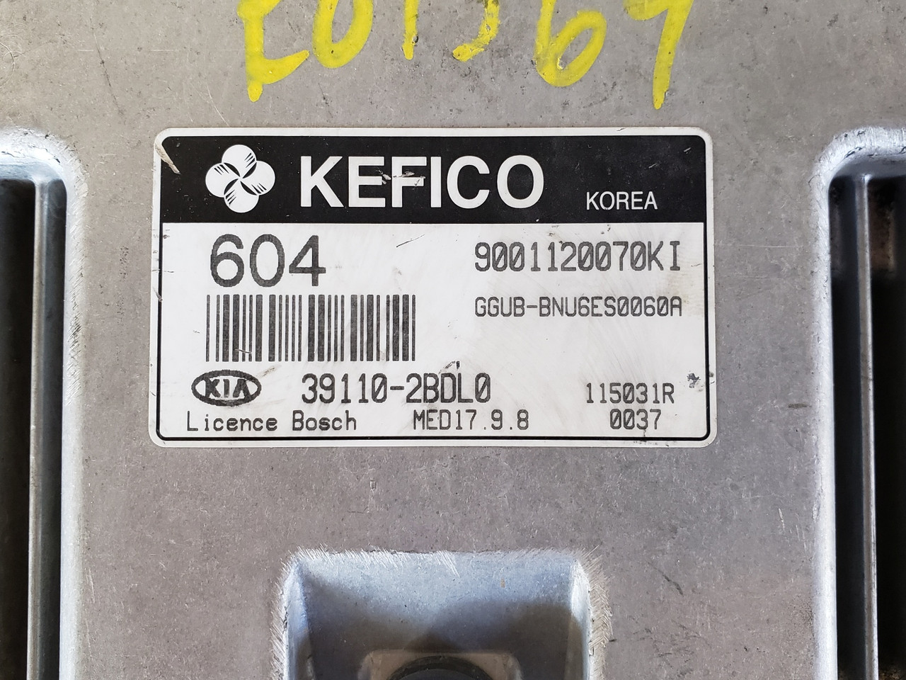 2012-2013 Kia Rio 39110-2BDL0 Computer Brain Engine Control ECU ECM EBX Module