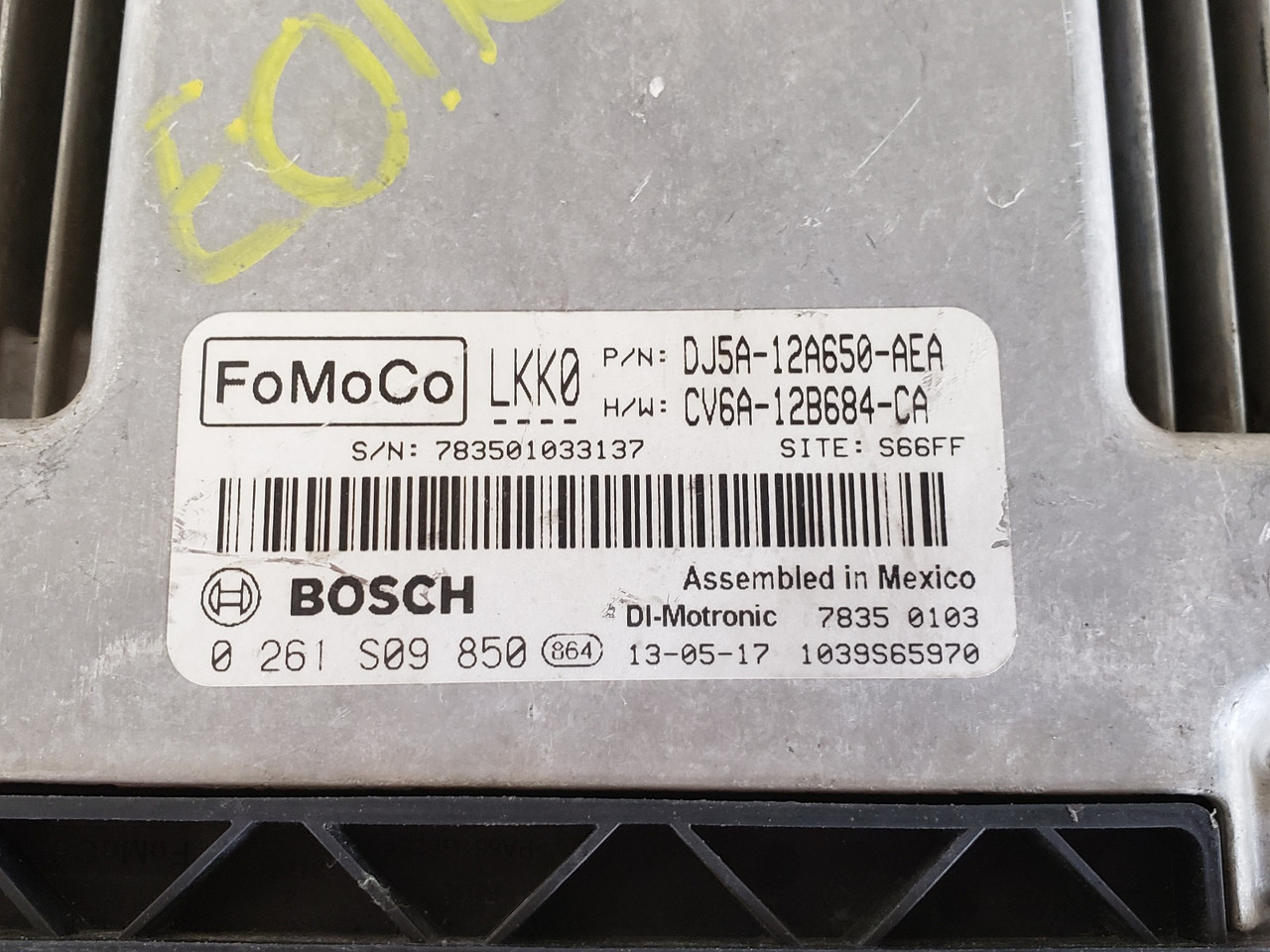 13-16 Escape DJ5A-12A650-AEA Computer Brain Engine Control ECU ECM EBX Module