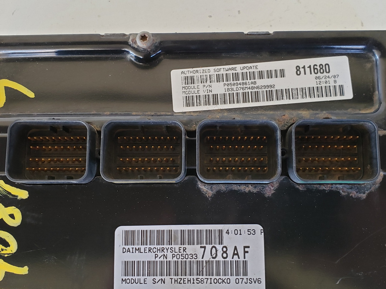 2008 Dodge Avenger P05033708AF Computer Brain Engine Control ECU ECM EBX Module