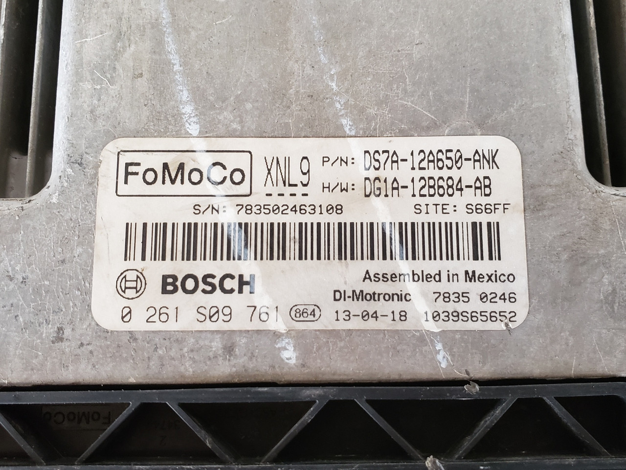 2013 Fusion DS7A-12A650-ANK Computer Brain Engine Control ECU ECM EBX Module