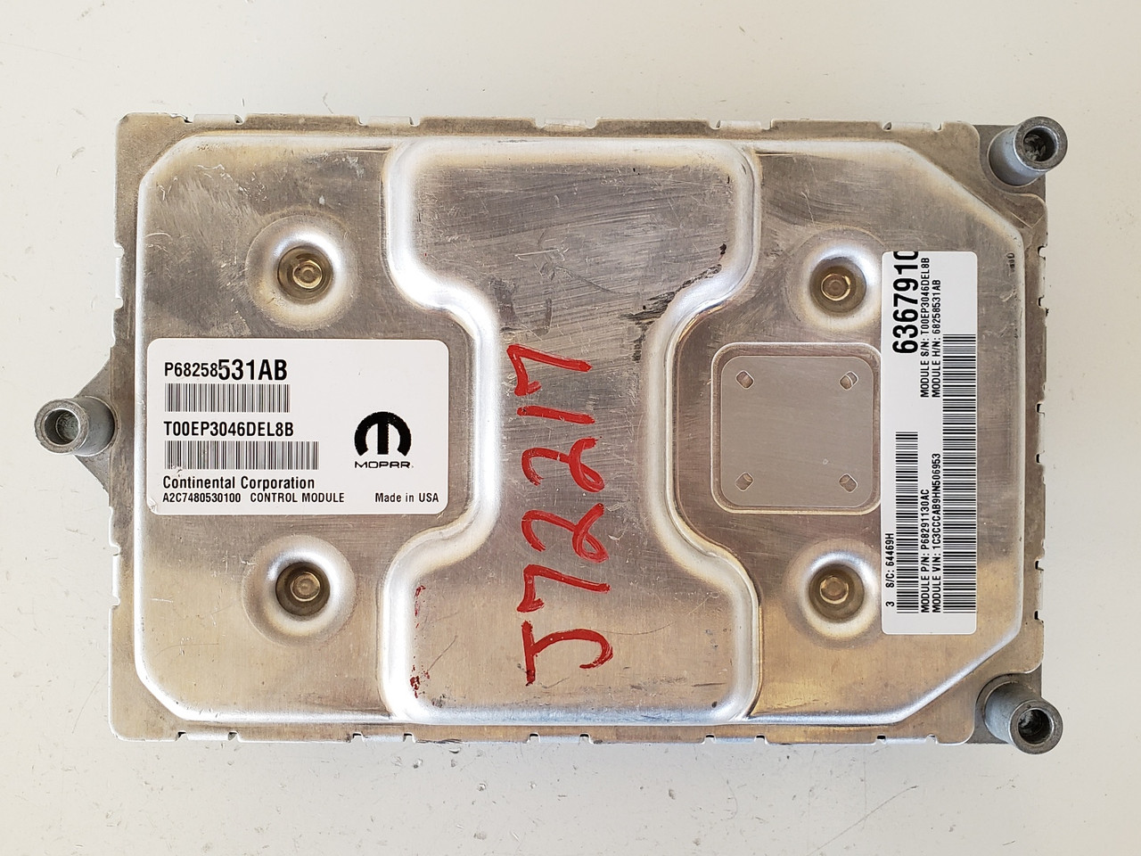 16-17 Chrysler 200 P68258531AB Computer Brain Engine Control ECU ECM EBX Module