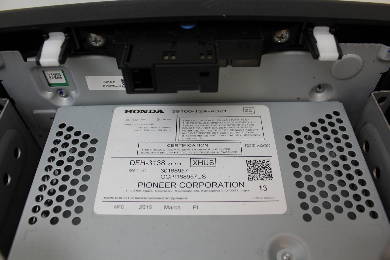 13-15 Accord LX 39100-T2A-A321Radio Receiver Audio Unit 13-15 Accord LX 39100-T2A-A321Radio Receiver Audio Unit