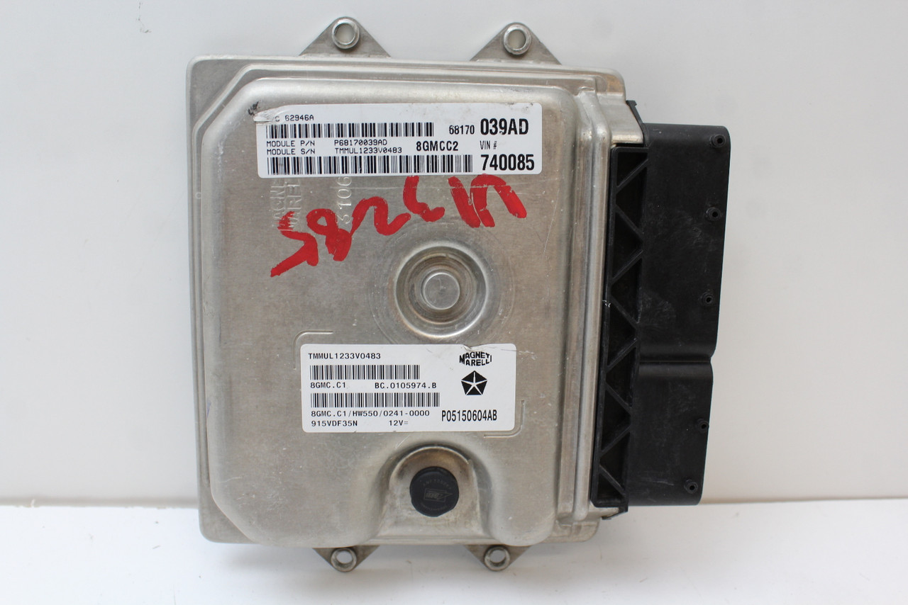 12-14 Fiat 500 05150604AB Computer Brain Engine Control ECU ECM EBX Module