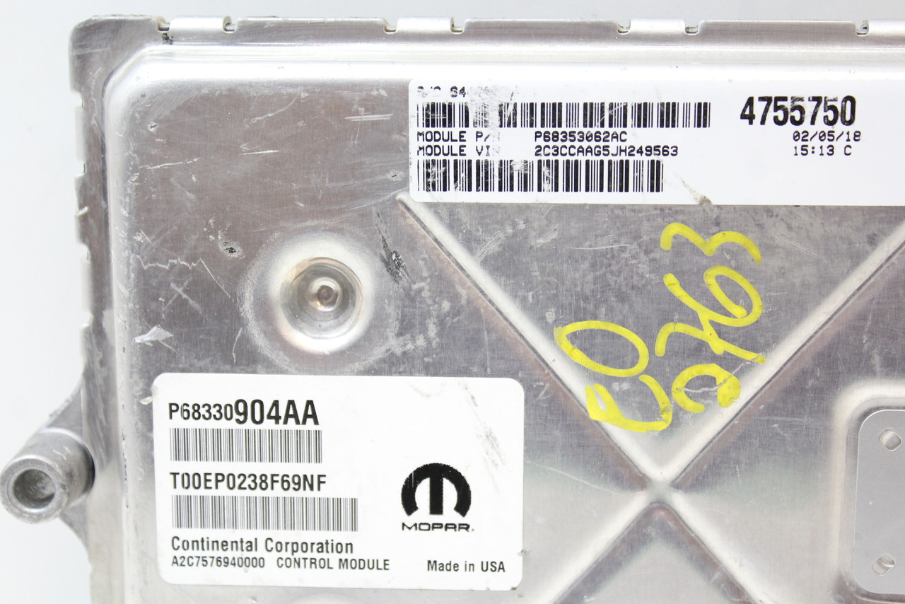 18 19 Dodge Charger 3.6L 68330904AA Computer Brain Engine Control ECU ECM Module