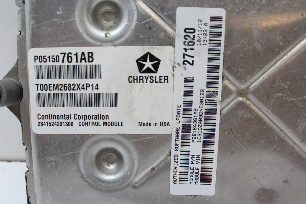 13 2013 Avenger P68164361AB Computer Brain Engine Control ECU ECM EBX Module