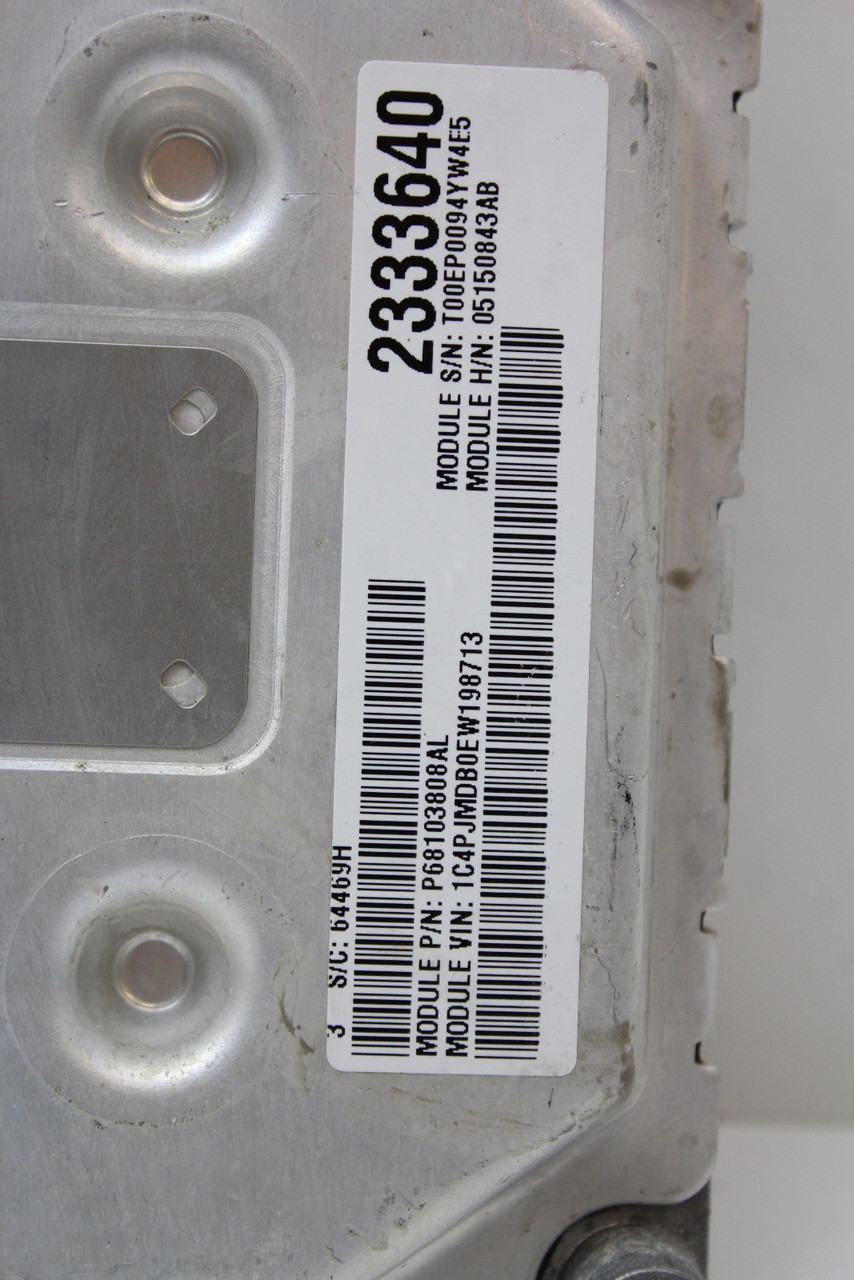 14 2014 Jeep Cherokee 05150843AB Computer Engine Control ECU ECM EBX Module 14 2014 Jeep Cherokee 05150843AB Computer Engine Control ECU ECM EBX Module