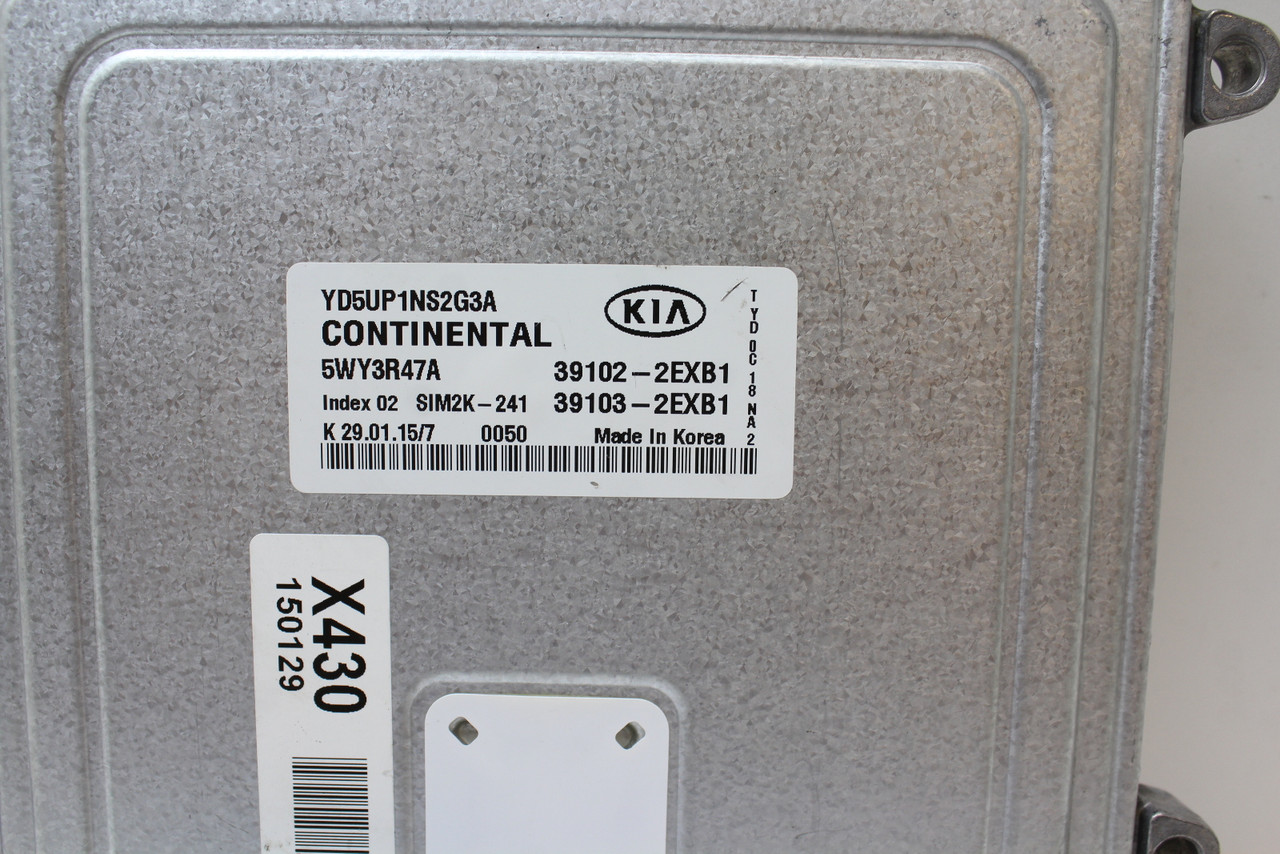 2015 15 Forte 39103-2EXB1 Computer Brain Engine Control ECU ECM EBX Module