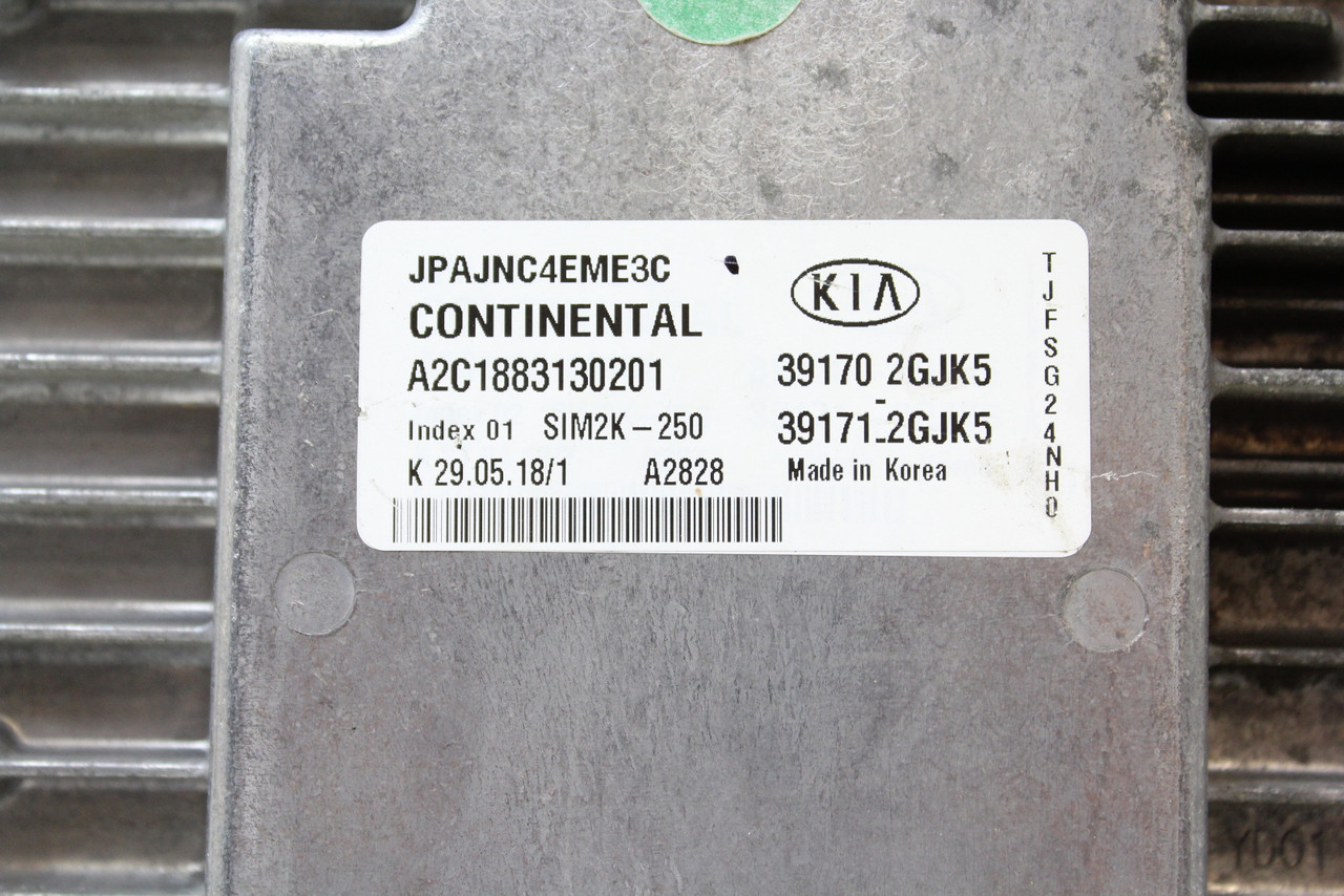 19 20 Kia Optima 39171-2GJK5 Computer Brain Engine Control ECU ECM EBX Module