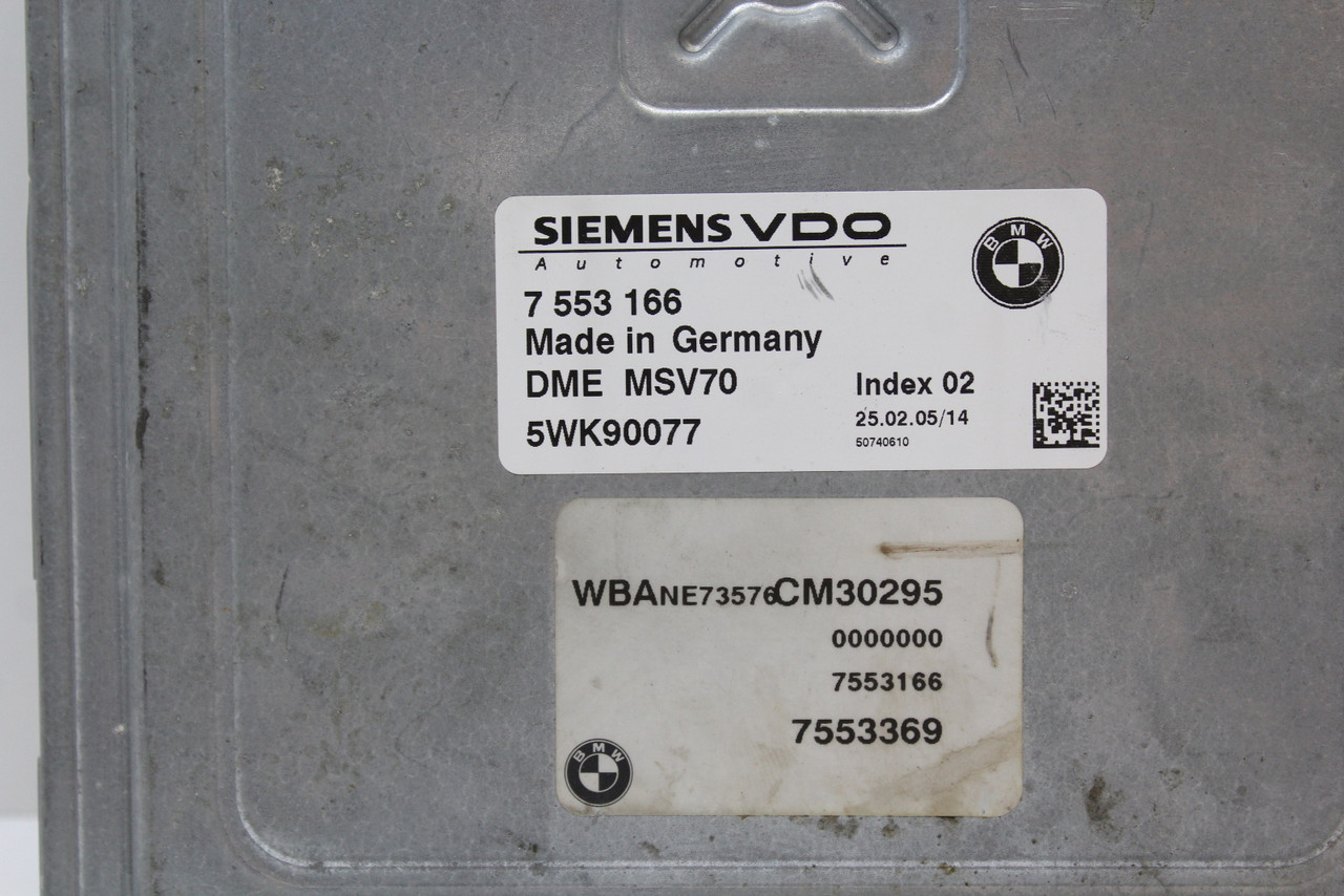 06 07 BMW 530I 7 553 166 Computer Brain Engine Control ECU