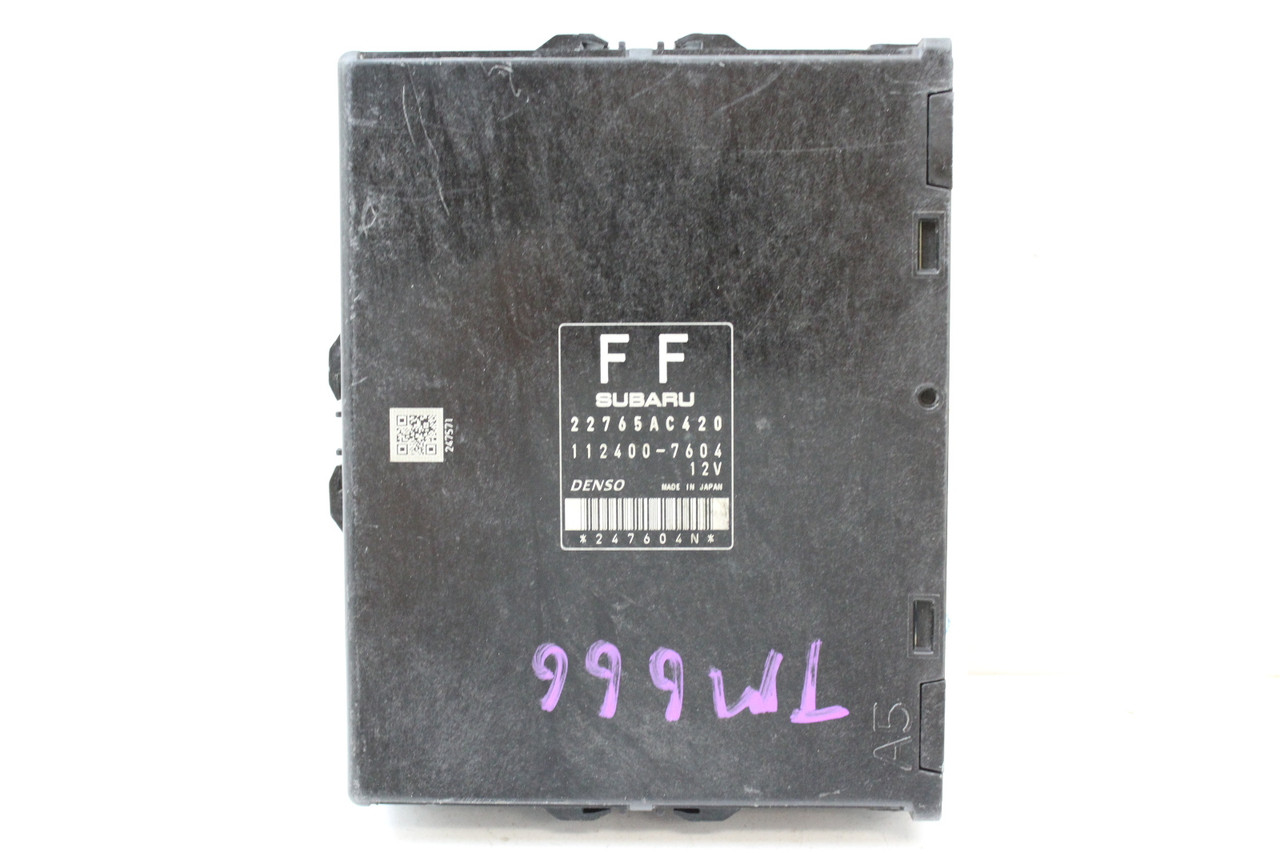 2012 12 Impreza 22765AC420 Computer Brain Engine Control ECU ECM EBX Module