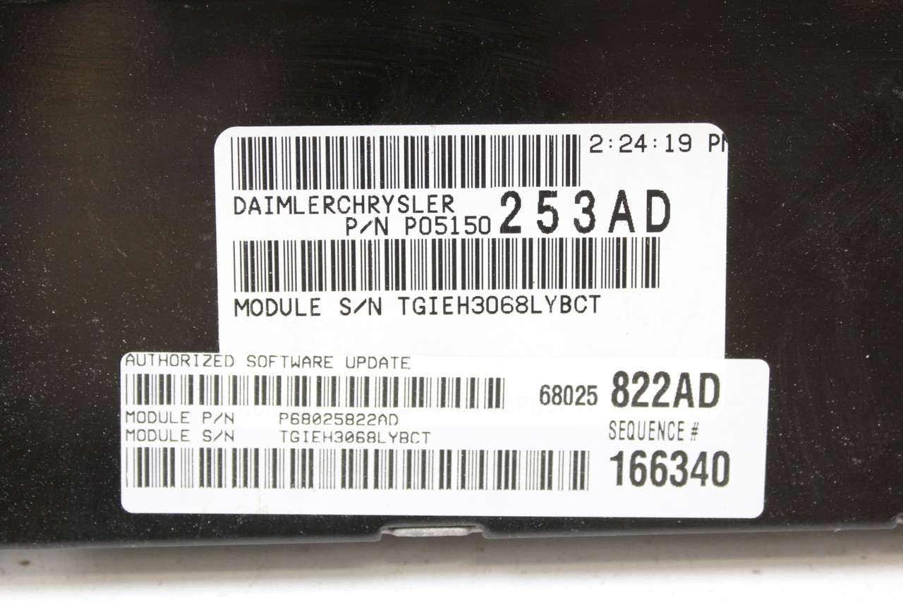 08-10 Dodge Caravan 05150253AD Computer Brain Engine Control ECU ECM EBX Module