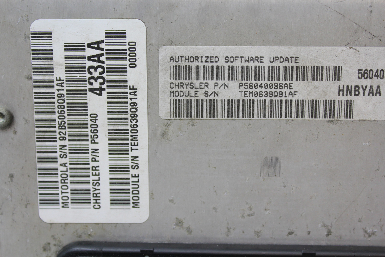 1999 99 Dodge Dakota 56040096AE Computer Brain Engine Control ECU ECM EBX Module