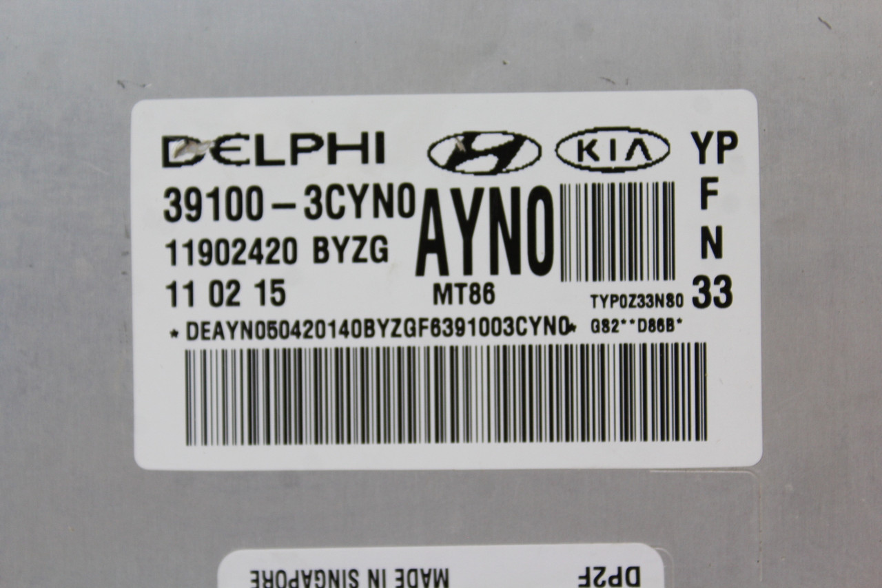 15 2015 Kia Sedona 39100-3CYN0 Computer Brain Engine Control ECU ECM EBX Module