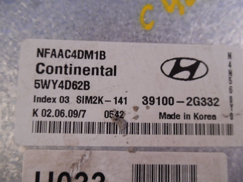 09 10 HYUNDAI SONATA COMPUTER BRAIN ENGINE CONTROL ECU ECM EBX MODULE K1879