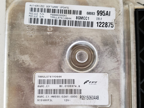 2012-2013 Fiat 500 P68083995AI Computer Brain Engine Control ECU ECM EBX Module
